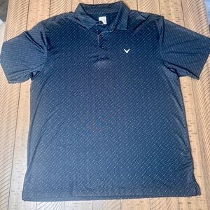 Callaway Opti-Dri Polo Shirt Mens XL Black Chevron Golf Shirt